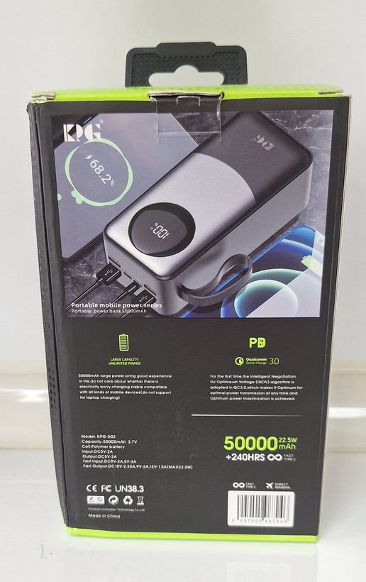 پاوربانک کینگ پاور مدل KPG-502X ظرفیت ۵۰ هزار